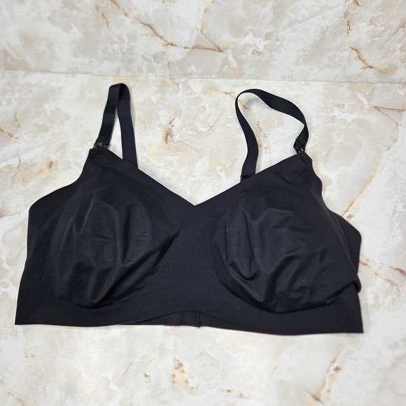 Knix Leakproof Nursing Bra Size 6 Black Wireless comfort Removable Pads - Picture 1 of 5